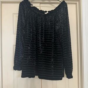 Black Velvet Off-Shoulder Top